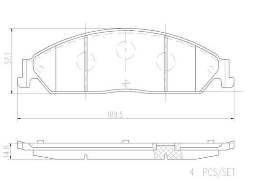 [P99008N] BRAKE PADS FRONT BREMBO CERAMIC FORD