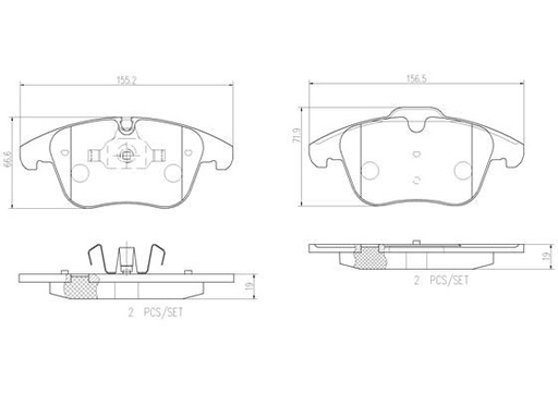 [P36022N] BRAKE PADS FRONT BREMBO CERAMIC JAGUAR