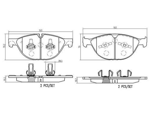 [P36029N] BRAKE PADS FRONT BREMBO CERAMIC JAGUAR