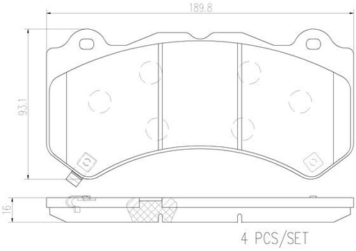 [P37018N] BRAKE PADS FRONT BREMBO CERAMIC JEEP