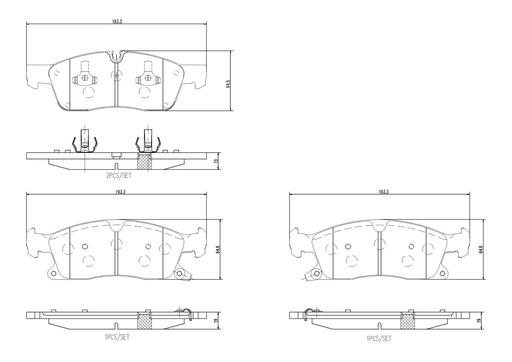 [P37027N] BRAKE PADS FRONT BREMBO CERAMIC JEEP