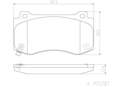 [P11023N] BRAKE PADS FRONT BREMBO CERAMIC JEEP CHRYSLER