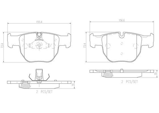 [P44012N] BRAKE PADS FRONT BREMBO CERAMIC LAND ROVER