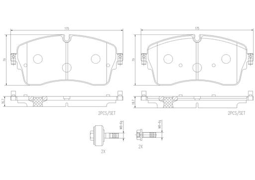 [P44028N] BRAKE PADS FRONT BREMBO CERAMIC LAND ROVER