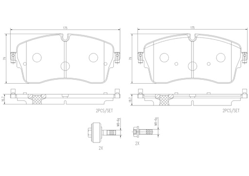 [P44028N] FRONT PADS BREMBO CERAMIC LAND ROVER