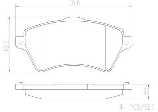 [P44011N] BRAKE PADS FRONT BREMBO CERAMIC LAND ROVER