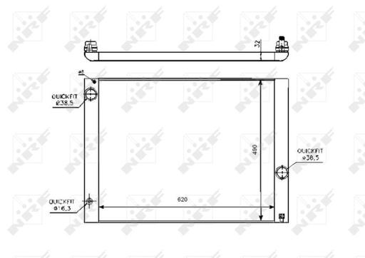 [53728] RADIATOR NRF 4 OUTLET TYPE BMW