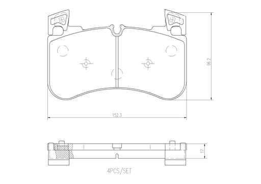 [P44029N] FRONT PADS BREMBO CERAMIC LAND ROVER