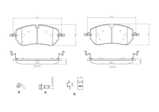 [P36038N] FRONT PADS BREMBO CERAMIC LAND ROVER JAGUAR