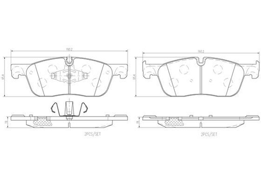 [P44026N] FRONT PADS BREMBO CERAMIC LAND ROVER JAGUAR