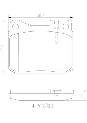 [P50002N] BRAKE PADS FRONT BREMBO CERAMIC MERC