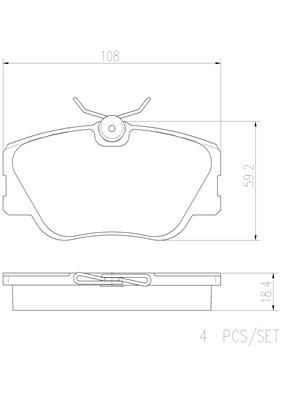 [P50008N] BRAKE PADS FRONT BREMBO CERAMIC MERC