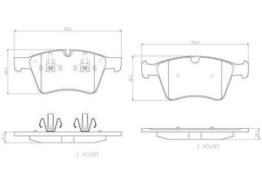 [P50115N] FRONT PADS BREMBO CERAMIC MERC