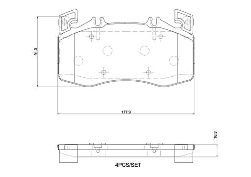 [P50163N] BRAKE PADS FRONT BREMBO CERAMIC MERC