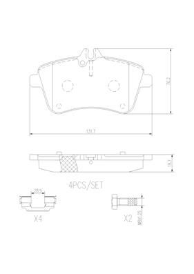 [P50057N] BRAKE PADS FRONT BREMBO CERAMIC MERC