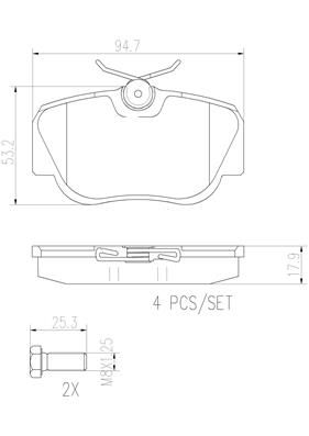 [P50011N] BRAKE PADS FRONT BREMBO CERAMIC MERC