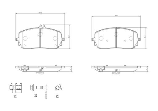 [P50152N] BRAKE PADS FRONT BREMBO CERAMIC MERC