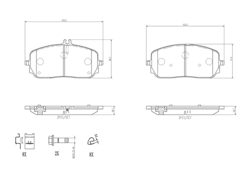 [P50152N] FRONT PADS BREMBO CERAMIC MERC