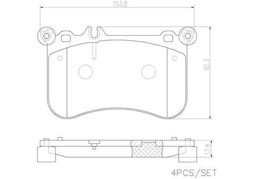 [P50098N] BRAKE PADS FRONT BREMBO CERAMIC MERC