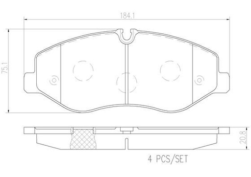 [P50129N] BRAKE PADS FRONT BREMBO CERAMIC MERC