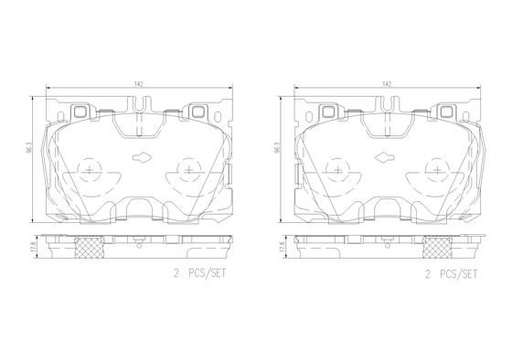 [P50139N] BRAKE PADS FRONT BREMBO CERAMIC MERC