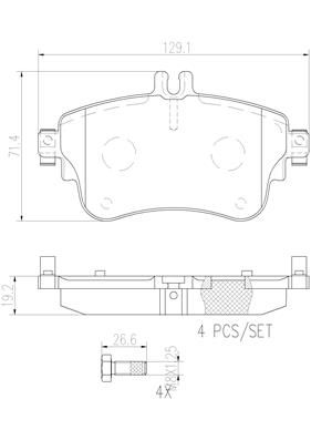[P50094N] BRAKE PADS FRONT BREMBO CERAMIC MERC