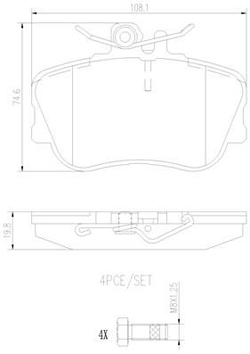 [P06017N] BRAKE PADS FRONT BREMBO CERAMIC MERC