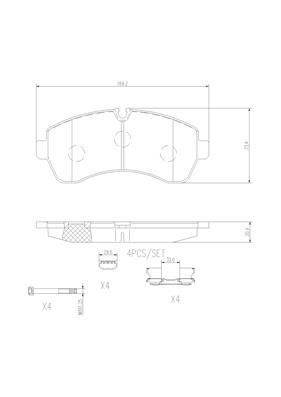 [P50059N] BRAKE PADS FRONT BREMBO CERAMIC MERC VAG