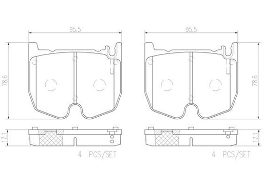 [P50062N] FRONT PADS BREMBO CERAMIC MERC AMG