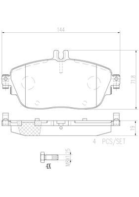 [P50093N] FRONT PADS BREMBO CERAMIC MERC INFINITI