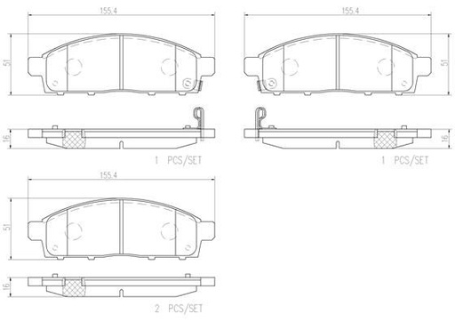 [P54038N] BRAKE PADS FRONT BREMBO CERAMIC MITSUBISHI