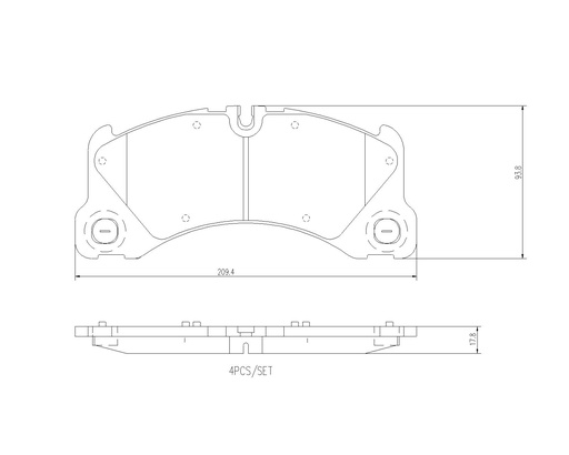 [P65046N] FRONT PADS BREMBO CERAMIC PORSCHE