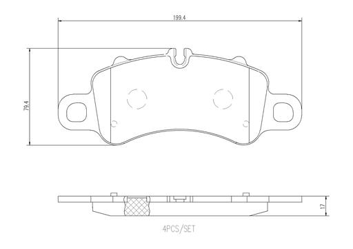[P65041N] BRAKE PADS FRONT BREMBO CERAMIC PORSCHE