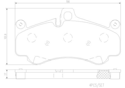 [P65032N] BRAKE PADS FRONT BREMBO CERAMIC PORSCHE