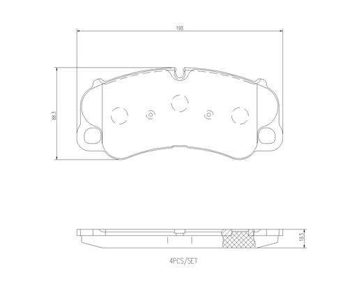 [P65054N] BRAKE PADS FRONT BREMBO CERAMIC PORSCHE