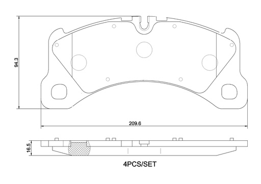 [P65047N] FRONT PADS BREMBO CERAMIC PORSCHE