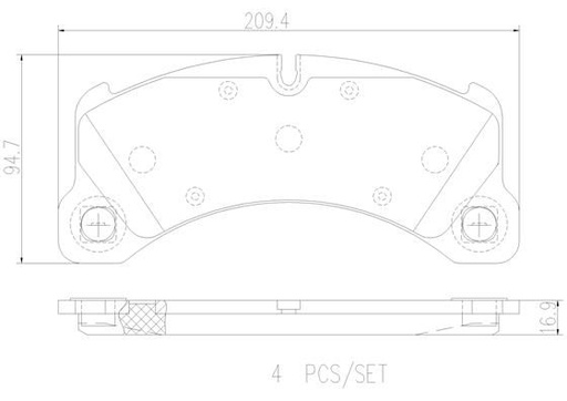 [P65033N] BRAKE PADS FRONT BREMBO CERAMIC PORSCHE