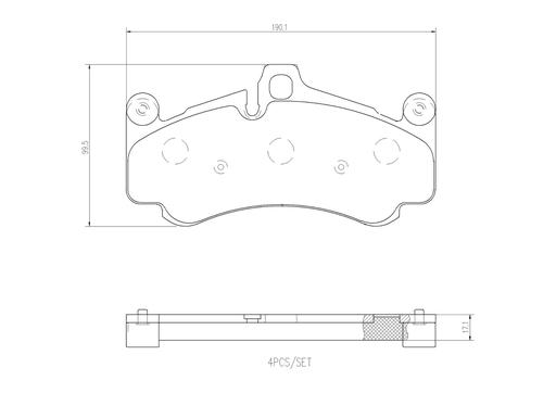 [P65034] BRAKE PADS FRONT BREMBO PORSCHE