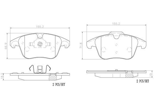 [P61117N] BRAKE PADS FRONT BREMBO CERAMIC PSA