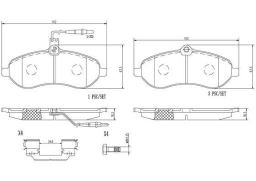 [P61096N] BRAKE PADS FRONT BREMBO CERAMIC PSA