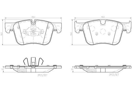 [P61135N] BRAKE PADS FRONT BREMBO CERAMIC PSA