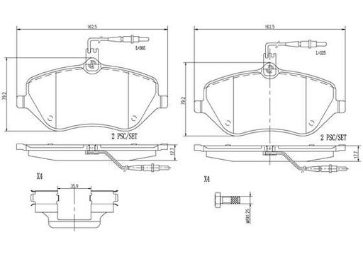 [P61078N] BRAKE PADS FRONT BREMBO CERAMIC PSA (DNO)