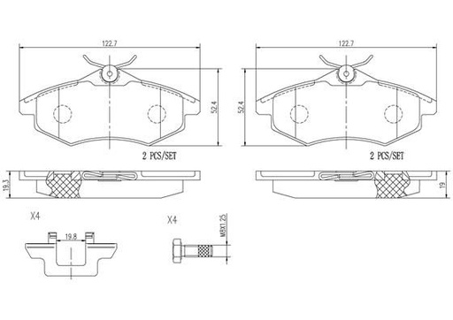 [P61074N] BRAKE PADS FRONT BREMBO CERAMIC PSA (DNO)