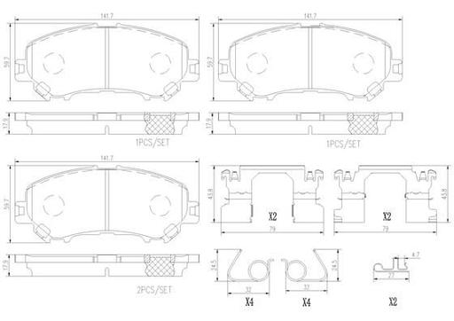 [P56100N] BRAKE PADS FRONT BREMBO CERAMIC RENAULT