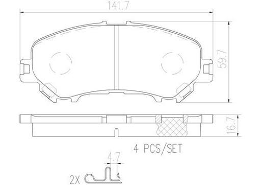 [P56099N] BRAKE PADS FRONT BREMBO CERAMIC RENAULT