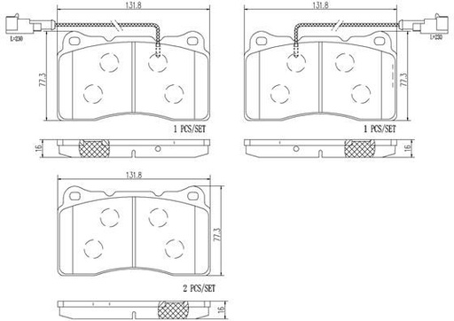 [P23078N] FRONT PADS BREMBO CERAMIC RENAULT VOLVO ALFA