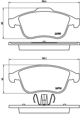 [P68046] BRAKE PADS FRONT BREMBO RENAULT