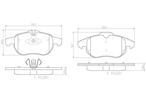 [P59043N] BRAKE PADS FRONT BREMBO CERAMIC SAAB