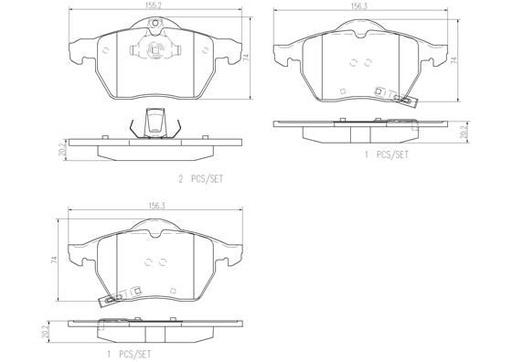 [P59048N] BRAKE PADS FRONT BREMBO CERAMIC SAAB