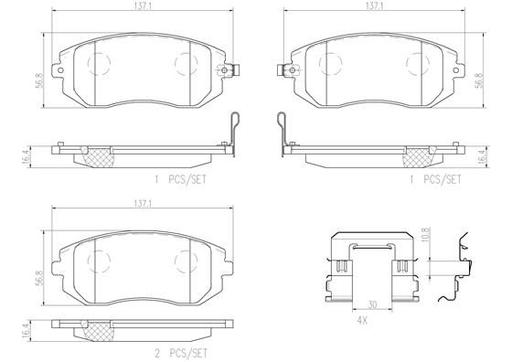 [P78013N] BRAKE PADS FRONT BREMBO CERAMIC SUBARU TOYOTA